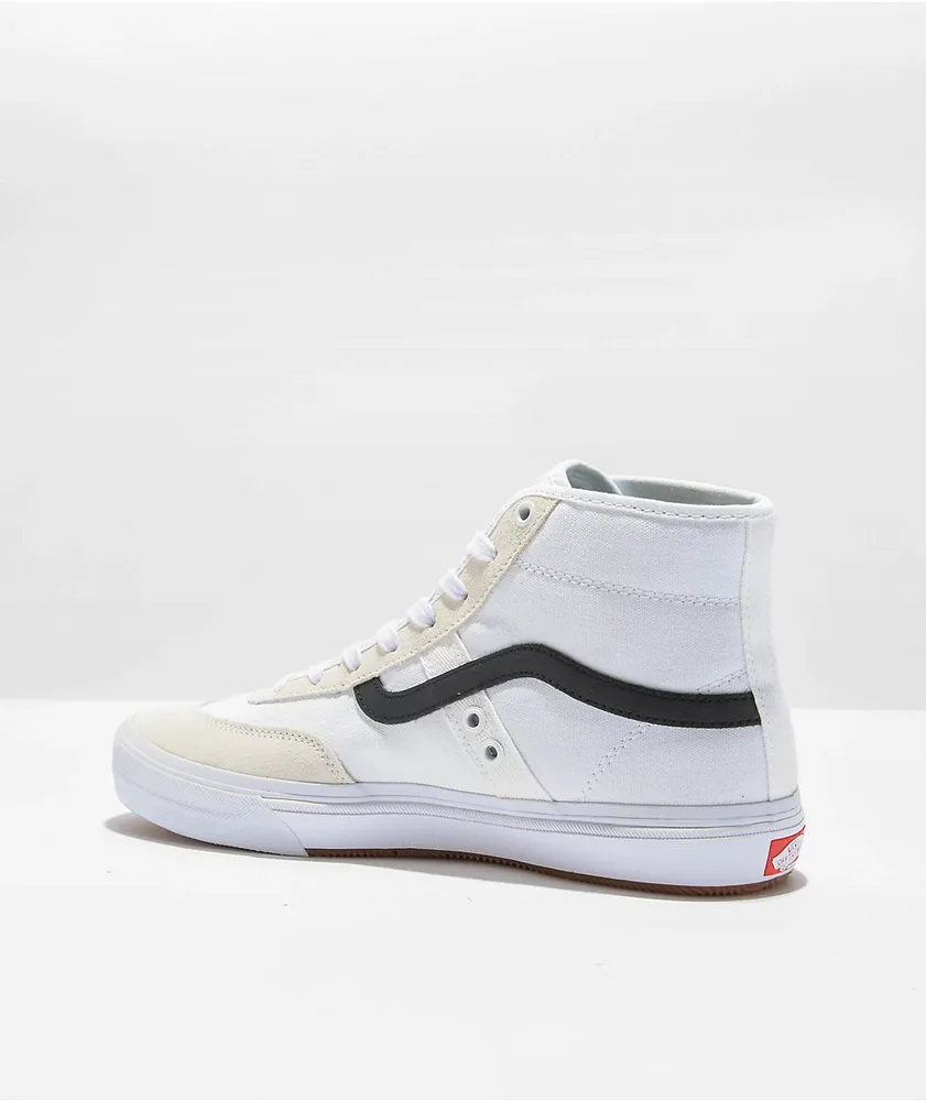 Vans Skate Crocket High White, Black Skate Shoes 