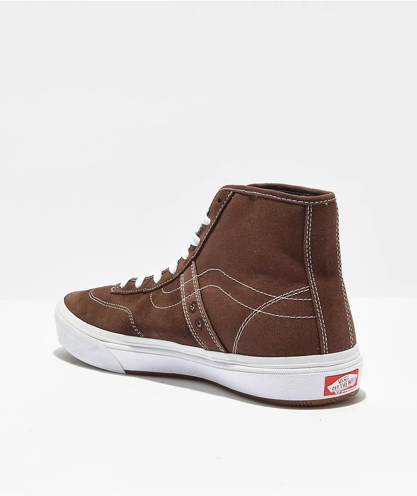 Vans Skate Crockett High Decon Brown & White Skate Shoes