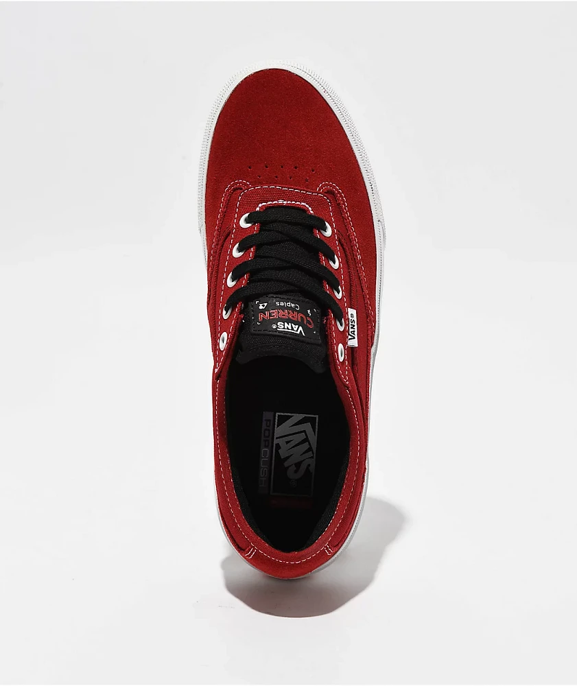 Vans Skate Curren Caples Red & White Skate Shoes