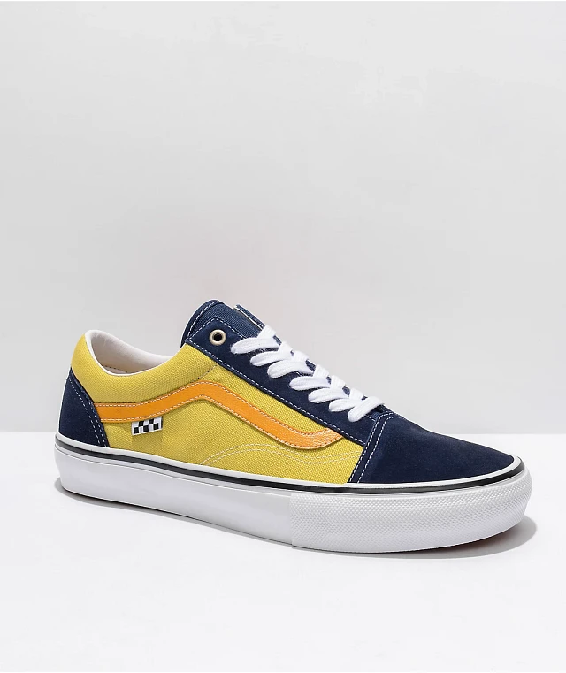 navy and gold vans
