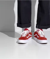 Vans Skate Old Skool Red & White Suede Skate Shoes