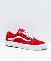 Vans Skate Old Skool Red & White Suede Skate Shoes