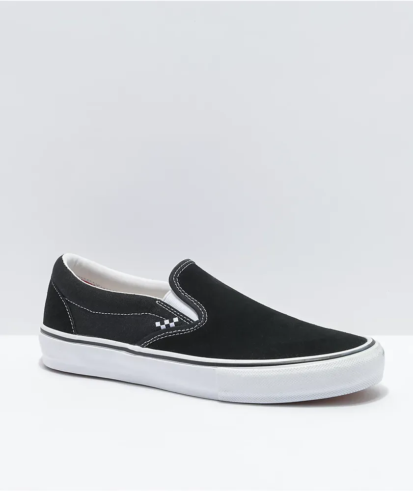 Vans Skate Slip-On Black, White & Gum Skate Shoes