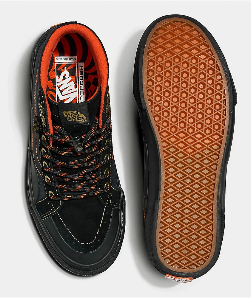 Vans Skate x Spitfire Sk8-Hi Reissue Black & Flame Skate Shoes