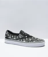 Vans Slip-On Bandana Black & White Skate Shoes