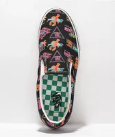 Vans Slip-On Black & Neon Skate Shoes 