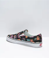 Vans Slip-On Black & Neon Skate Shoes 