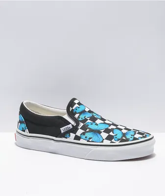 Vans Slip-On Butterfly Checkered Skate Shoes