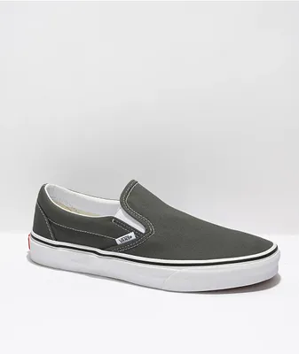Vans Slip-On Charcoal & White Skate Shoes