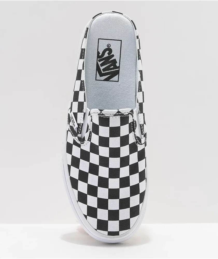 Vans Slip-On Checkerboard Black & White Mule Shoes