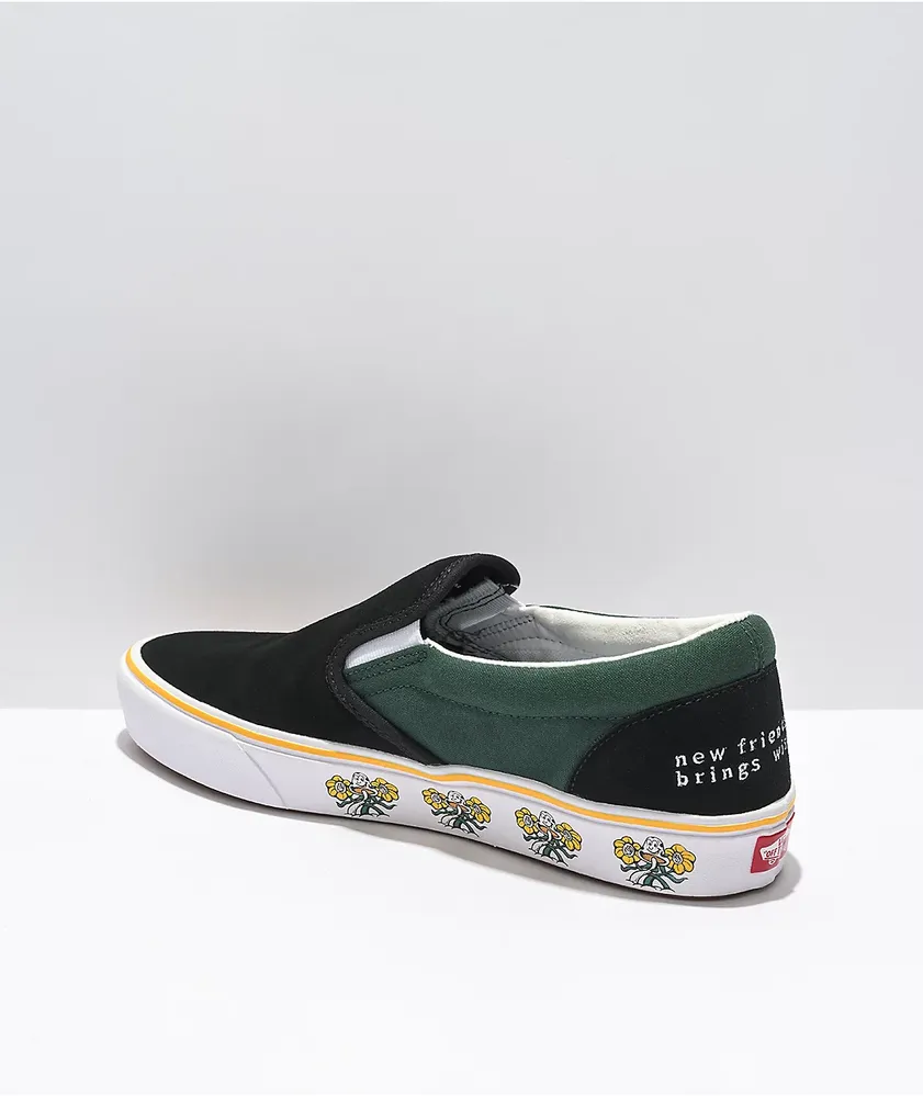 Vans Slip-On ComfyCush Trip Out Black & Sycamore Skate Shoes  