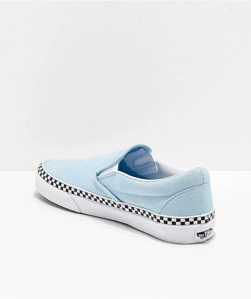 Vans Slip-On Cool Blue & Checkerboard Skate Shoes