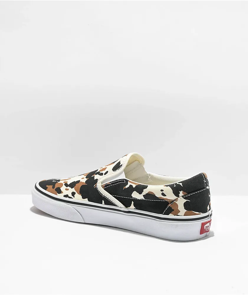 Vans Slip-On Cow Brown, Black & White Skate Shoes