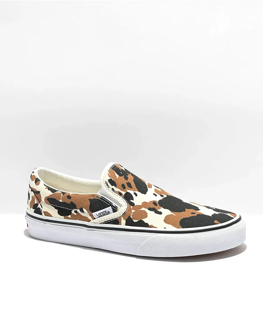 Vans Slip-On Cow Brown, Black & White Skate Shoes