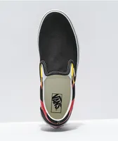 Vans Slip-On Flame Black & White Skate Shoes