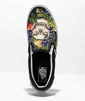 Vans Slip-On Fruit Skull Black & White Skate Shoes
