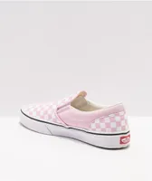 Vans Slip-On Lilac & Snow White Checkerboard Skate Shoes