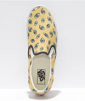 Vans Slip-On Looking Glass Yellow & White Skate Shoes