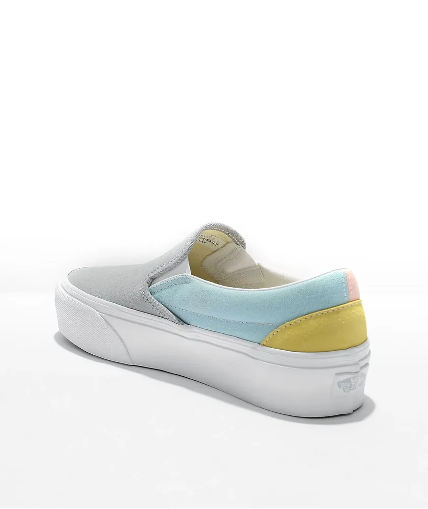 Vans Slip-On Pastel Colorblock Platform Shoes