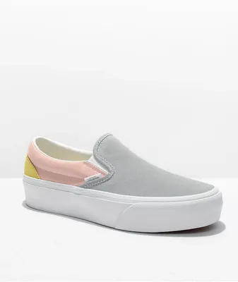 Vans Slip-On Pastel Colorblock Platform Shoes