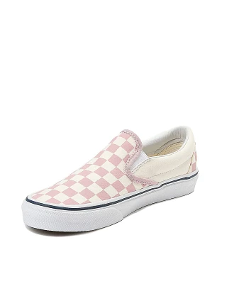 Vans Slip-On Pink & White Checkered Skate Shoes