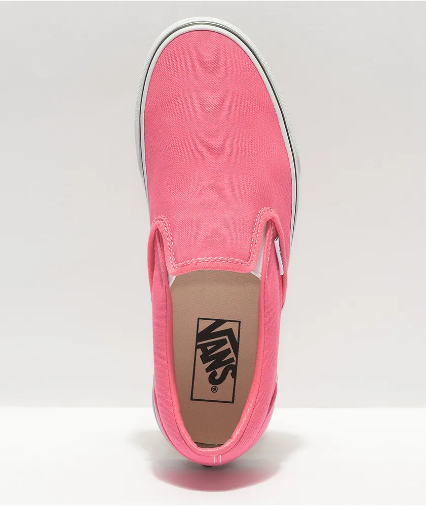 Vans Slip-On Pink Lemonade & White Skate Shoes