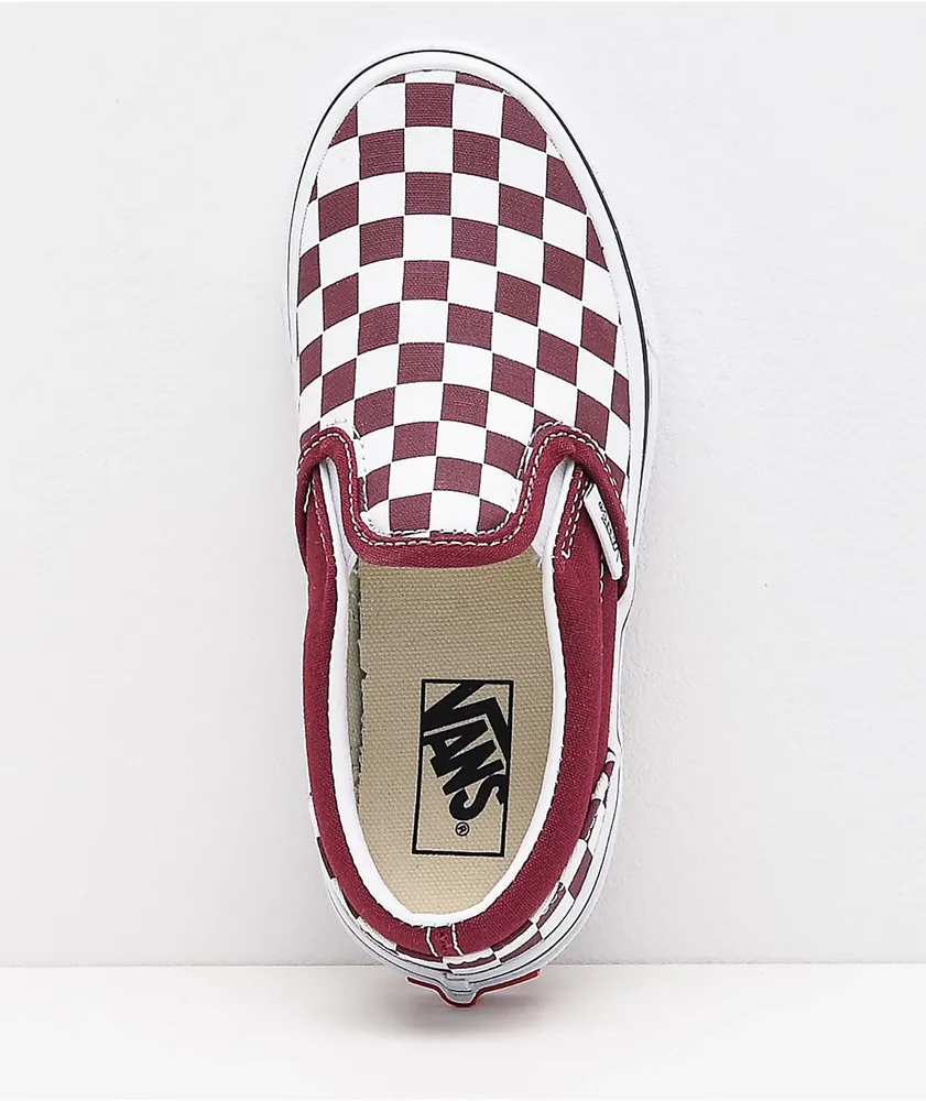 Vans Slip-On Pomegranate Checkerboard Skate Shoes
