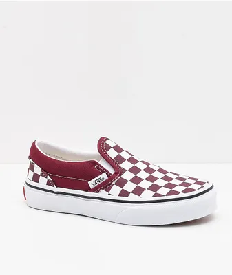 Vans Slip-On Pomegranate Checkerboard Skate Shoes