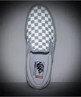 Vans Slip-On Skate White & Reflective Checkerboard Skate Shoes
