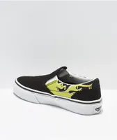 Vans Slip-On Slime Flame Black & Green Skate Shoes 