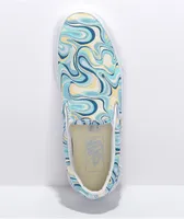 Vans Slip-On Swirl Turquoise Skate Shoes