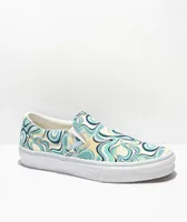 Vans Slip-On Swirl Turquoise Skate Shoes