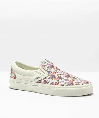 Vans Slip-On Vintage Floral White Skate Shoes