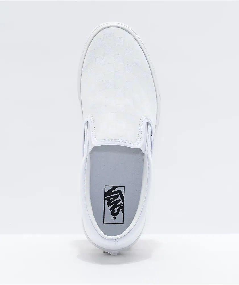 Vans Slip-On White Checkerboard Skate Shoes