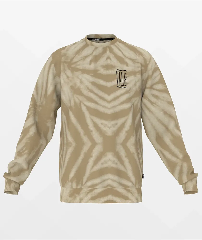 Vans Tall Type Tie Dye Crew Taupe Long Sleeve T-Shirt