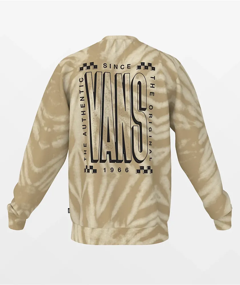 Vans Tall Type Tie Dye Crew Taupe Long Sleeve T-Shirt