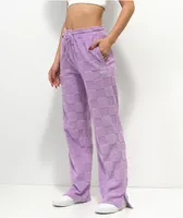 Vans Teri Lavender Checkered Terry Cloth Pants