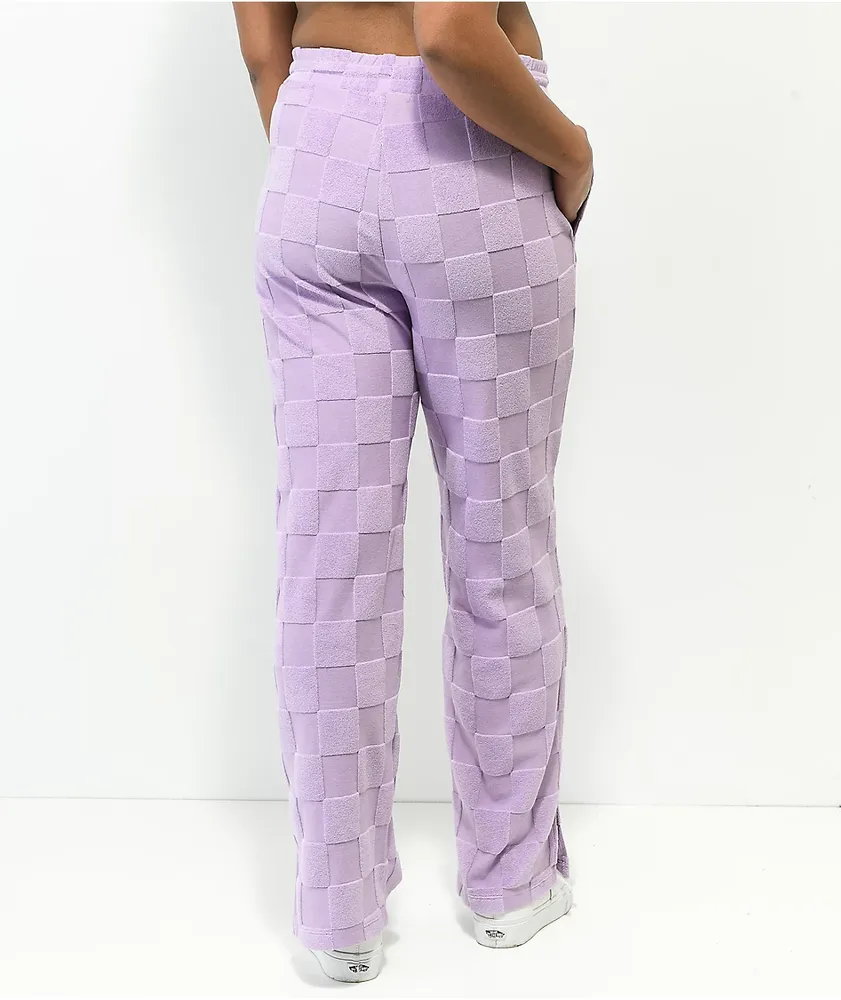 Vans Teri Lavender Checkered Terry Cloth Pants