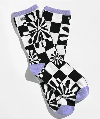 Vans Ticker Divine Energy Black, White & Lavender Crew Socks