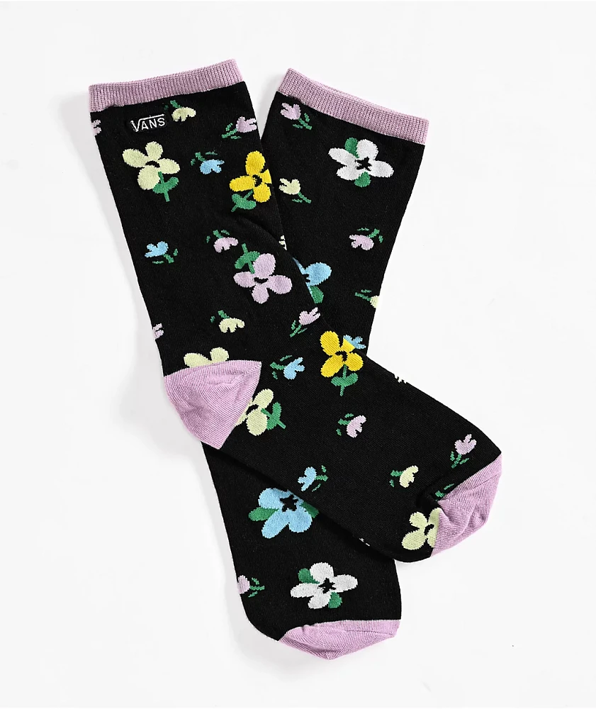 Vans Ticker Floral Black Crew Socks