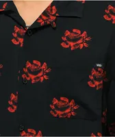 Vans Valentine's Day Black Short Sleeve Button Up Shirt