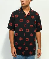 Vans Valentine's Day Black Short Sleeve Button Up Shirt