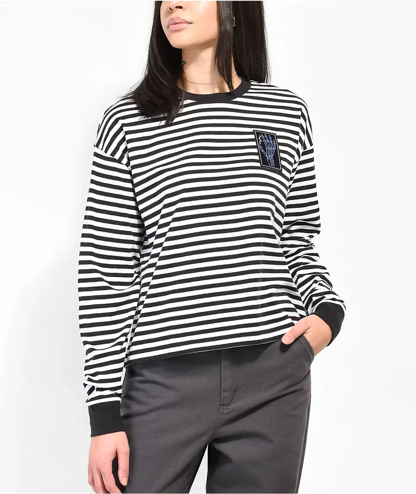 Vans x Breana Geering Skate Black & White Striped Long Sleeve T-Shirt