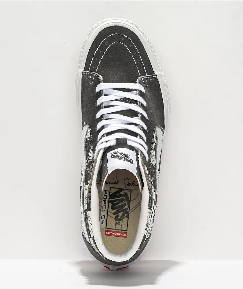 Vans x Daniel Johnston Skate Sk8-Hi Grey & White Skate Shoes