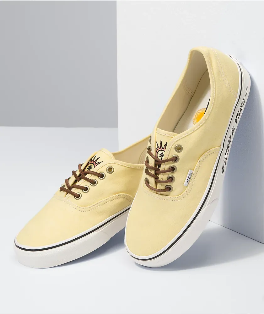 Vans x Parks Project Authentic Pale Yellow & White Skate Shoes 