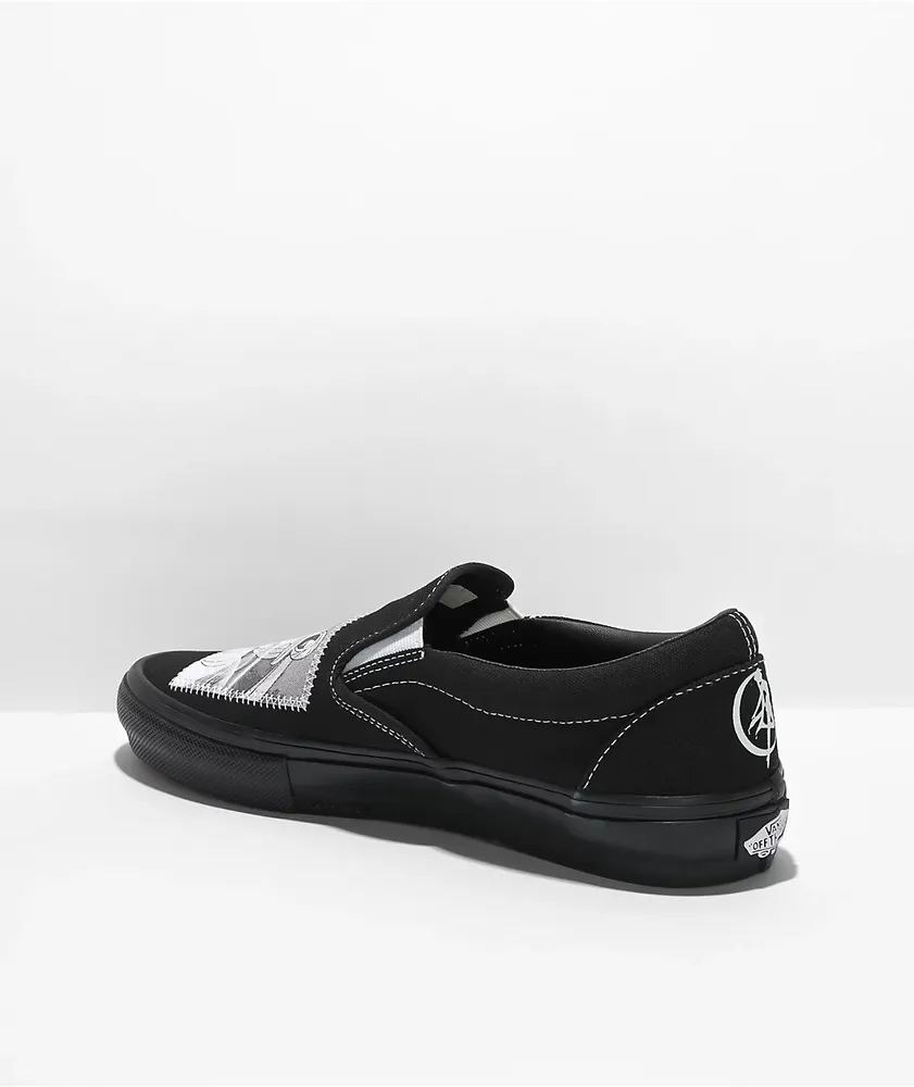 Vans x Sailor Moon Skate Slip-On Black & White Skate Shoes