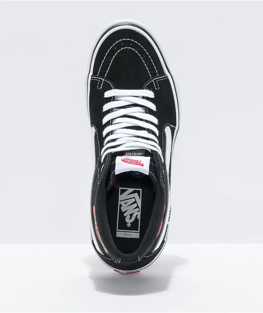 Vans x Santa Cruz Sk8-Hi Pro Black & White Skate Shoes