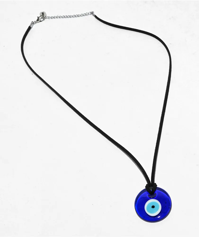 Velvet Luna Evil Eye 17.7" Suede Necklace