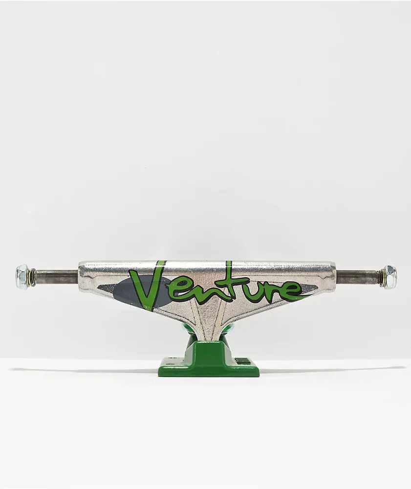 Venture Full Bleed Silver & Green 5.6" Skateboard Truck