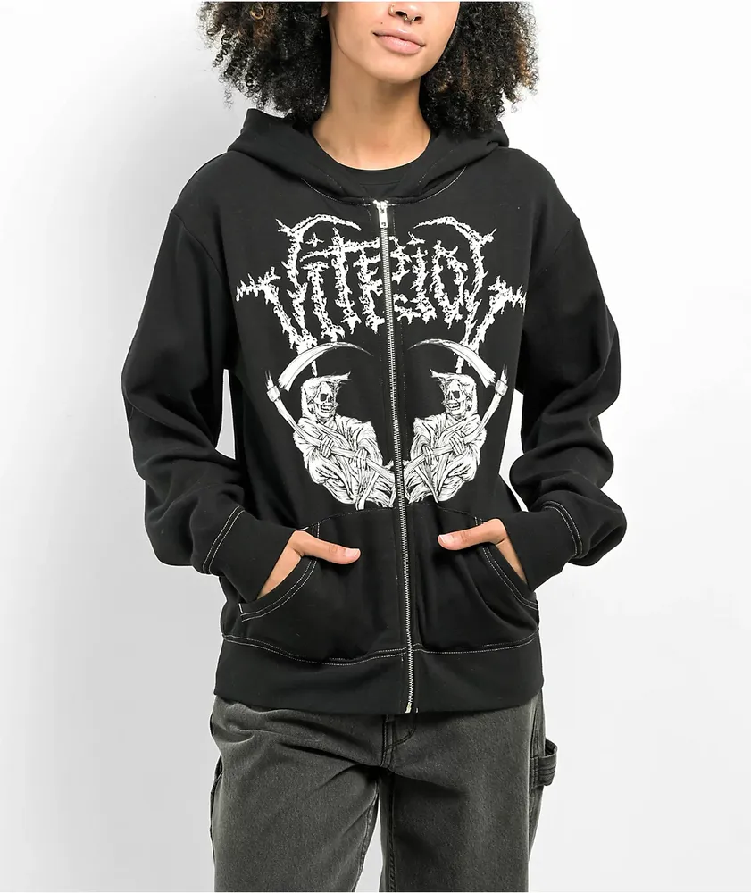 Zine Zippin Black Full Zip Hoodie